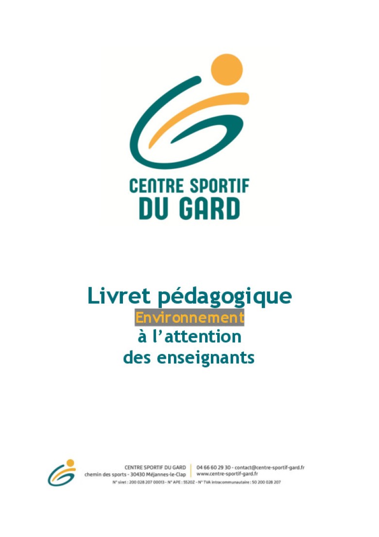 Livret pédagogique activités environnement à destination des enseignants